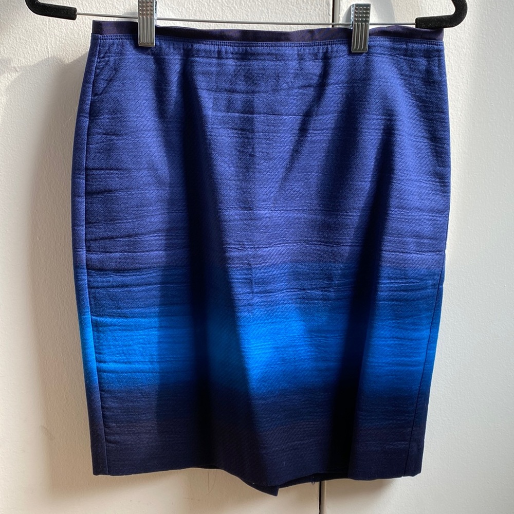LOFT blue ombré textured pencil skirt size 6P